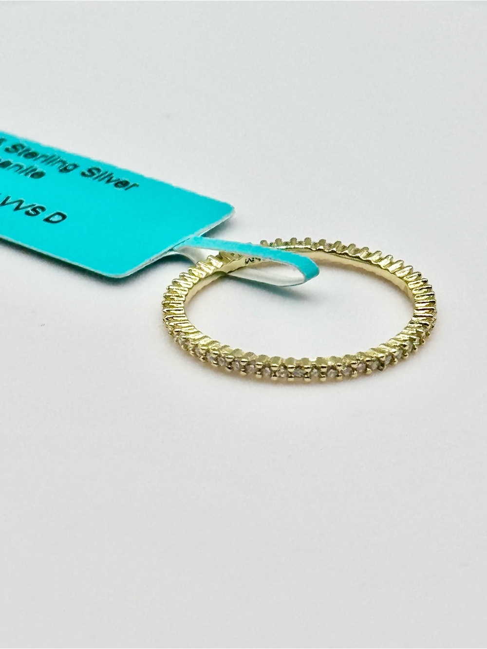 Delicate Gold Textured Moussanite Band